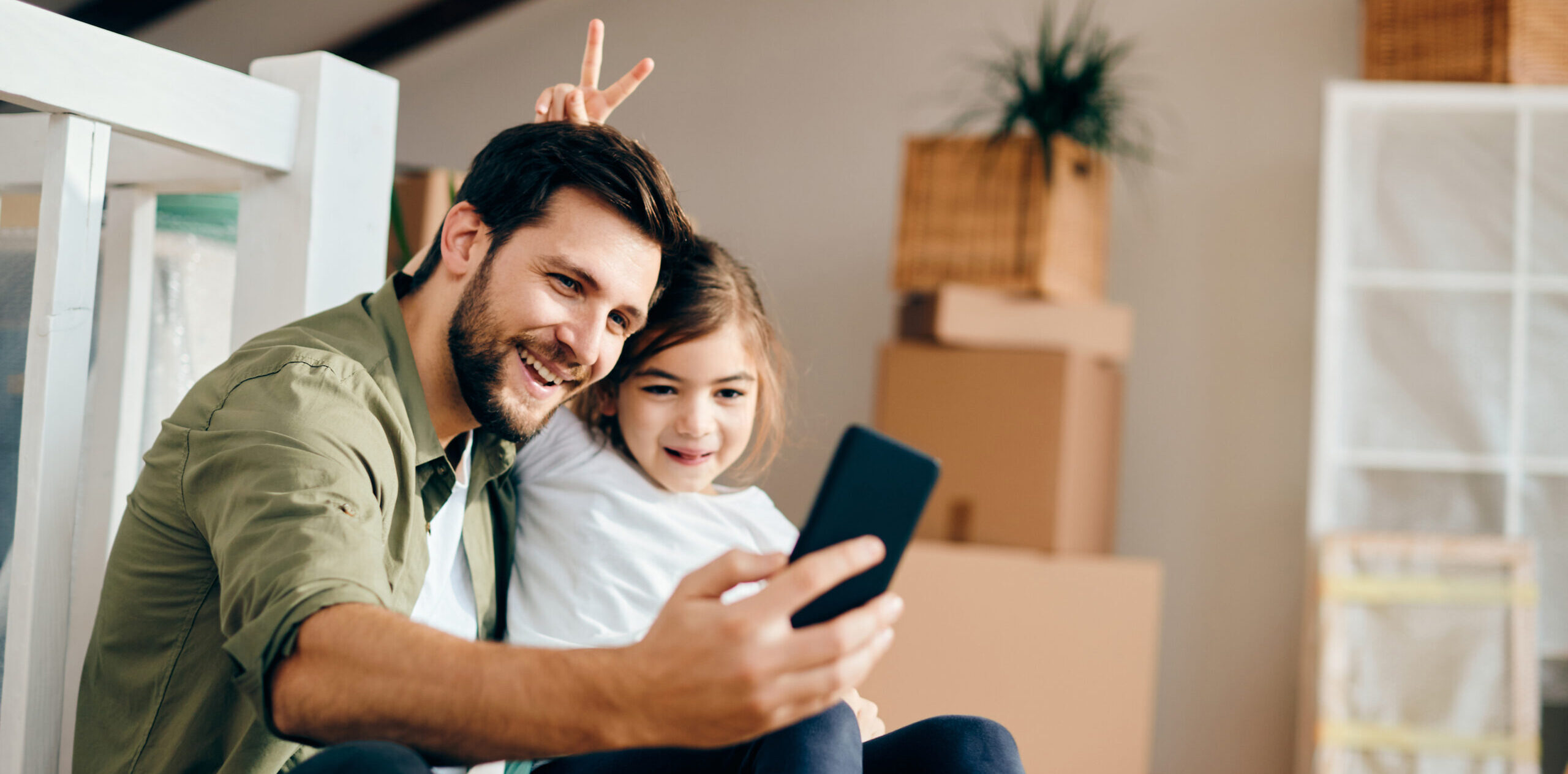 Happy family at home